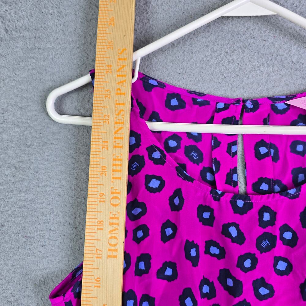 Lilly Pulitzer Silk Peplum Blouse Women's Small Pink Cheetah Leopard Barbie NWOT - Picture 8 of 11